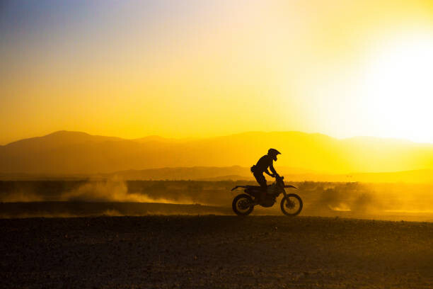 Levně Plakát, Obraz - A motorcycle races through the desert., Matthew Micah Wright, 40 × 26.7 cm
