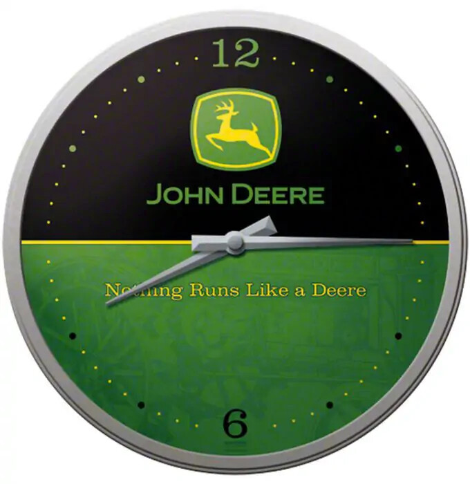 Levně Hodiny Hodiny John Deere Logo