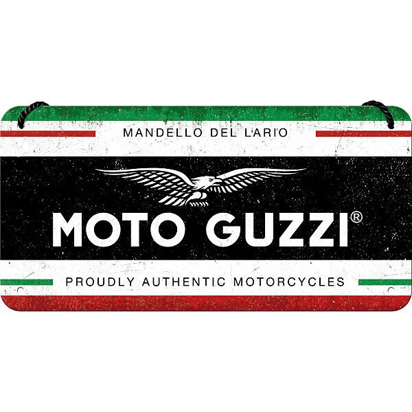 Plechová cedule Moto Guzzi Italian, (20 x 10 cm)