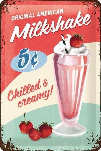 Metallschild Original American Milkshake