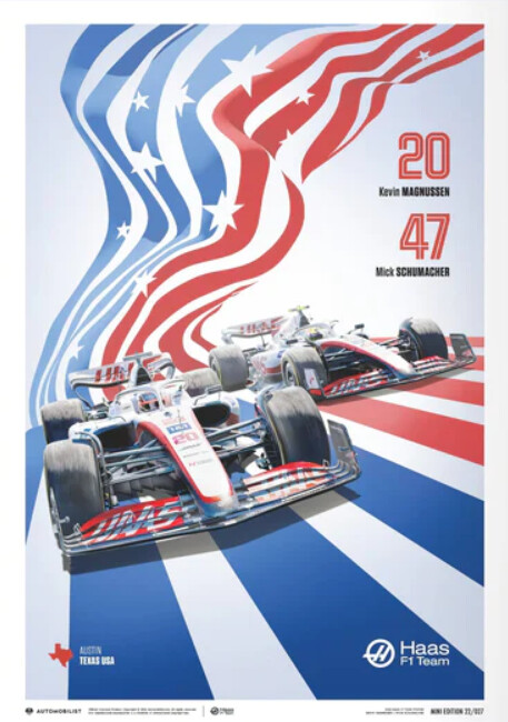 Levně Umělecký tisk Haas F1 Team - United States Grand Prix - 2022, Automobilist, 21 × 30 cm