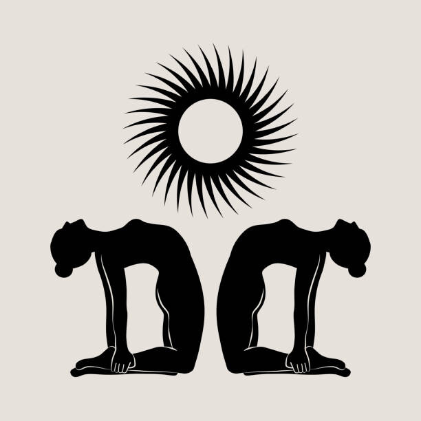 Plakát, Obraz - Woman doing yoga abstract poster. Monochrome, Alina Beketova, 40 × 40 cm