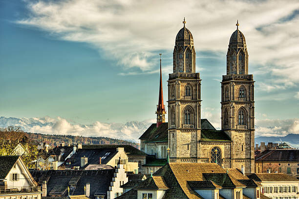 Levně Plakát, Obraz - Switzerland, Zurich, View of Great Minster, SilvanBachmann, 40 × 26.7 cm