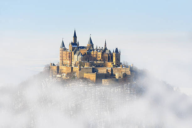 Plakát, Obraz - Germany Palace Hohenzollern Winter Fog, ManuWe, 40 × 26.7 cm