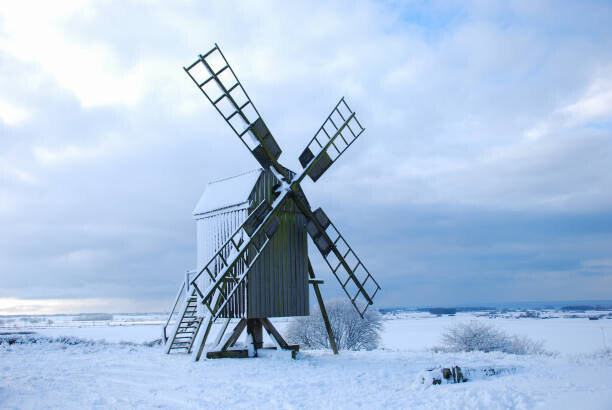 Plakát, Obraz - Old wooden mill in a great landscape, Birgittas, 40 × 26.7 cm