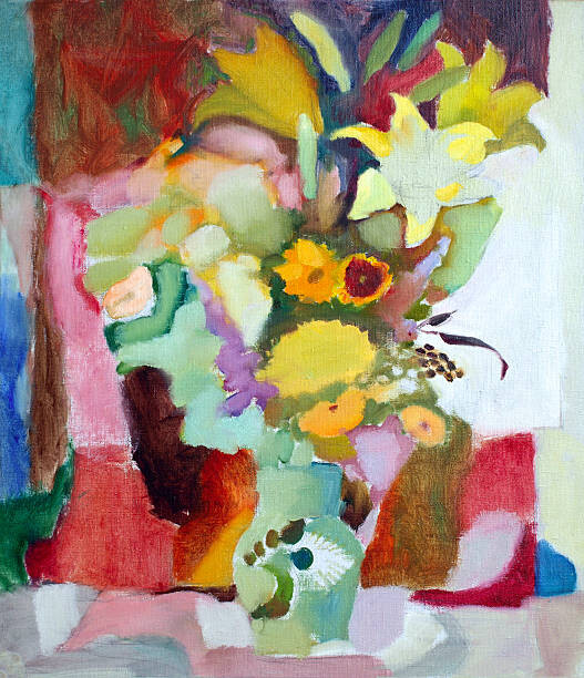 Levně Plakát, Obraz - Oil painting of flowers., DenKuvaiev, 34.4 × 40 cm