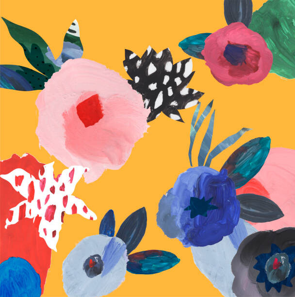 Levně Plakát, Obraz - Hand drawn card with flowers., loliputa, 40 × 40 cm