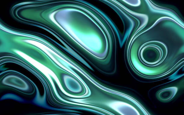 Levně Plakát, Obraz - Abstract Vibrant Neon Blue Green Morphing, oxygen, 40 × 26.7 cm