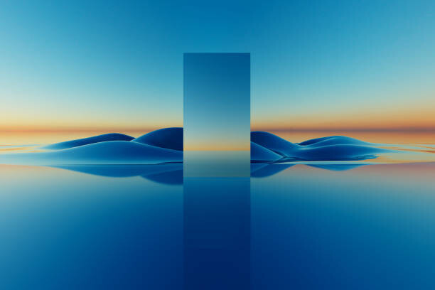 Levně Plakát, Obraz - Glass mirror square monolith 5g CGI, Yaroslav Kushta, 40 × 26.7 cm