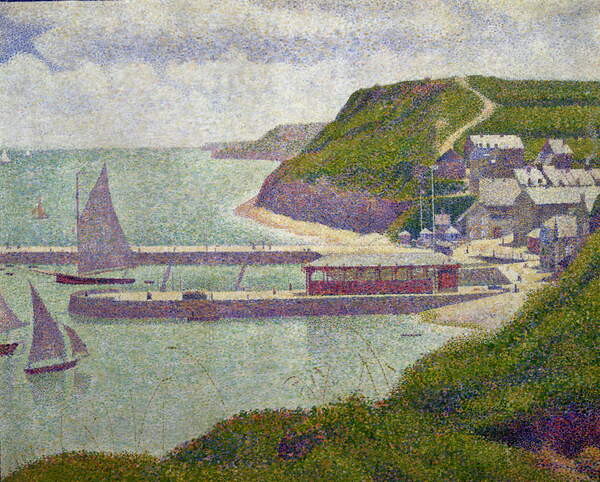 Plakát, Obraz - Harbour at Port-en-Bessin at High Tide, 1888, Seurat, Georges Pierre, 40 × 30 cm