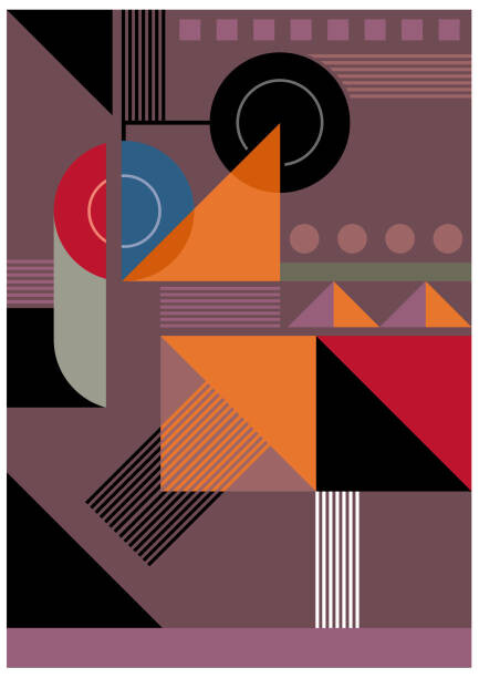 Levně Plakát, Obraz - Bauhaus muted background illustration, johnwoodcock, 30 × 40 cm