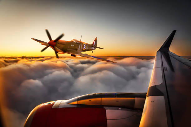 Levně Plakát, Obraz - Spitfire close encounter, Peter Vahlersvik, 40 × 26.7 cm