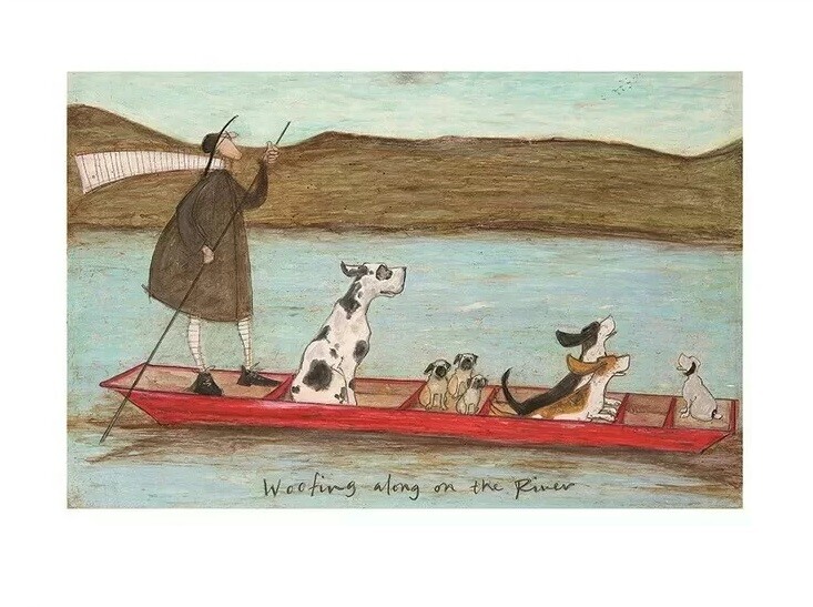 Kunstdruk Sam Toft - Woofing Along on the River