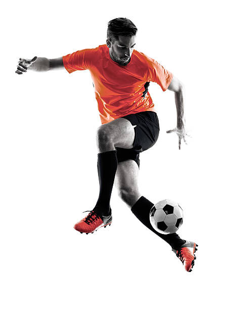 Levně Plakát, Obraz - Soccer player Man Isolated silhouette, OSTILL, 30 × 40 cm