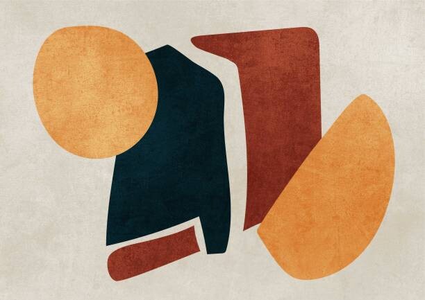 Levně Plakát, Obraz - Irregular geometrical shapes, abstract illustration painting., La Cassette Bleue, 40 × 30 cm