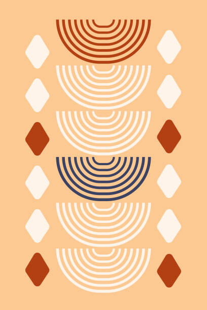 Ilustrace Mid century modern print. vector caroon, Oksana Nazarova, 26.7 × 40 cm