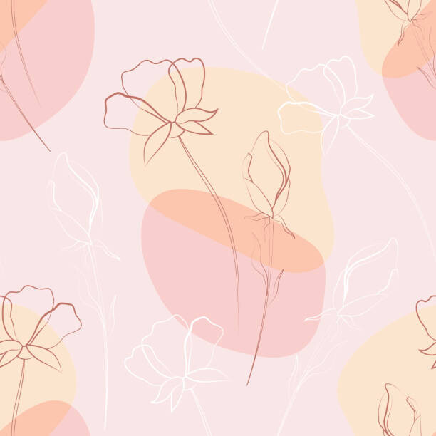 Levně Plakát, Obraz - Flowers and leaves. Flower seamless pattern., Yulia Maslova, 40 × 40 cm