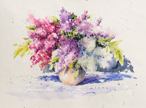 Levně Plakát, Obraz - Bouquet of white and violet lilacs, DeepGreen, 40 × 30 cm