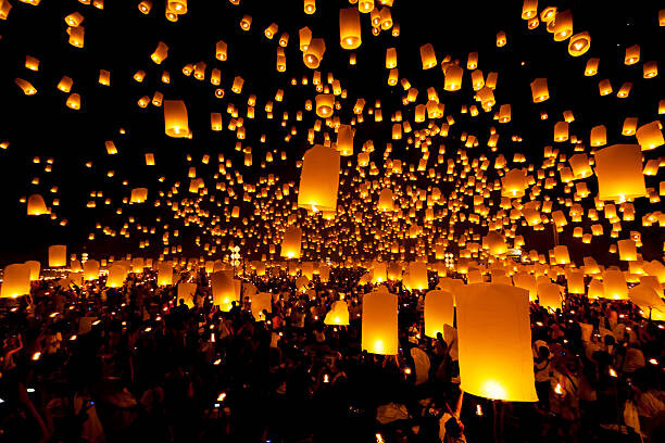 Levně Plakát, Obraz - Yee Peng Chiang Mai, lantern launch, Daniel Osterkamp, 40 × 26.7 cm