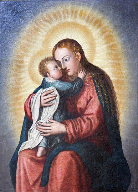 Levně Plakát, Obraz - Granada - Madonna with the child painting, sedmak, 30 × 40 cm