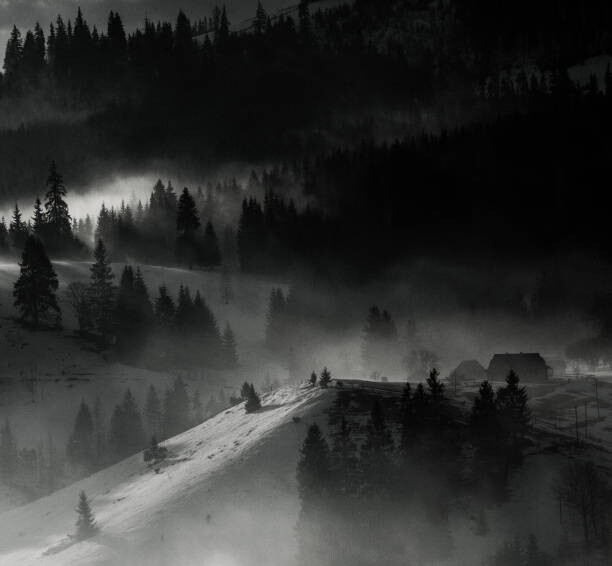 Levně Plakát, Obraz - Beautiful winter landscape in the mountains., romeo-f, 40 × 40 cm