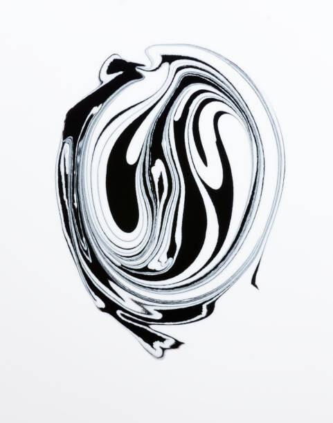 Levně Plakát, Obraz - Mix of a white and black paint, closeup., lior2, 30 × 40 cm