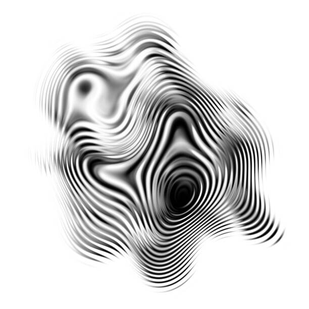 Levně Plakát, Obraz - Abstract Wave Blob Striped Motion Curves, oxygen, 40 × 40 cm