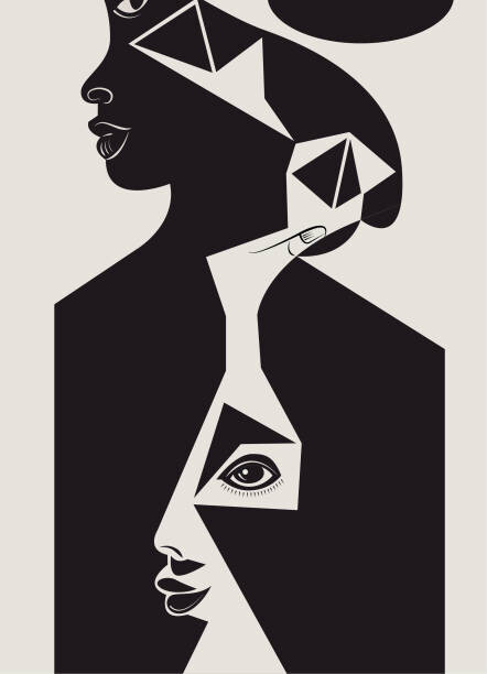 Levně Plakát, Obraz - A geometry portrait of a woman, GetFlashFiles, 30 × 40 cm