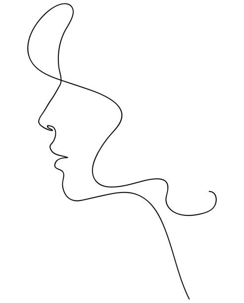 Levně Plakát, Obraz - Woman profile with long hair. Portrait, prezent, 30 × 40 cm