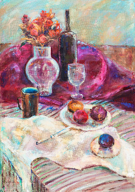 Levně Plakát, Obraz - Still life on red cloth, Krimzoya, 26.7 × 40 cm
