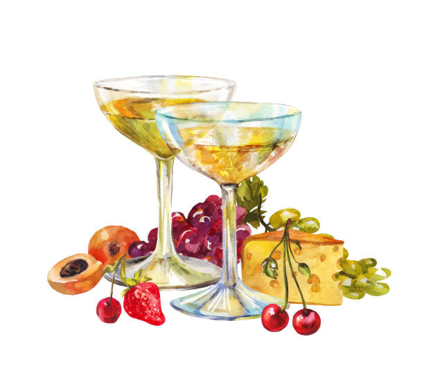 Levně Plakát, Obraz - Two wide, large glasses of champagne, CharactersForYour, 40 × 40 cm