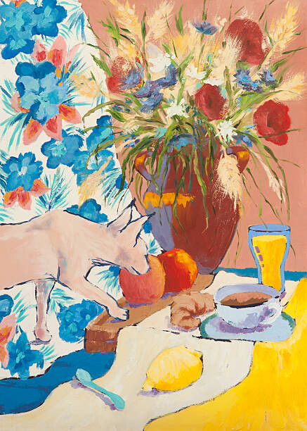 Levně Plakát, Obraz - Still life oil painting in the style of Fauvism, KristinaGreke, 30 × 40 cm