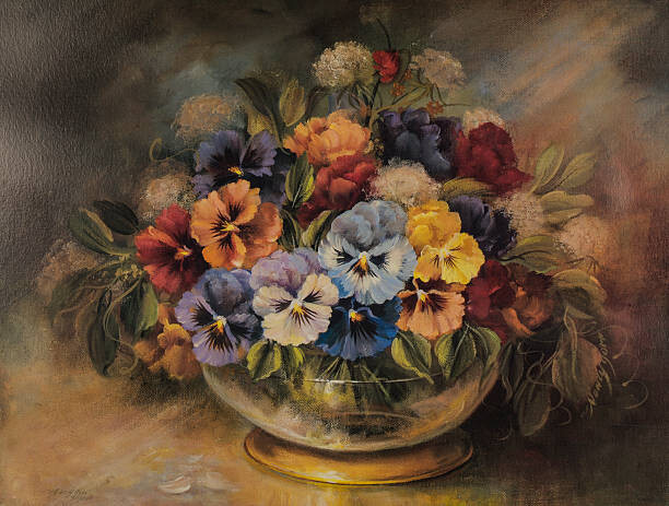 Levně Plakát, Obraz - Original Oil Painting Of Colorful Flower, JonGorr, 40 × 30 cm