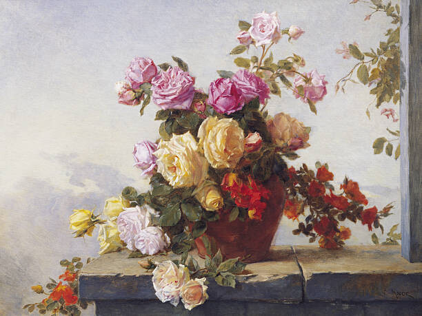Levně Plakát, Obraz - A still life of roses, Fine Art Photographic, 40 × 30 cm