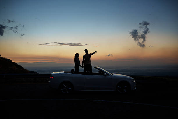Levně Plakát, Obraz - Couple holding hands and looking at sunset, Klaus Vedfelt, 40 × 26.7 cm
