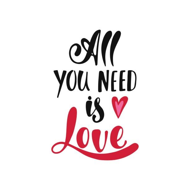 Levně Plakát, Obraz - All you need is love. Romantic handwritten phrase, Maroshka, 40 × 40 cm