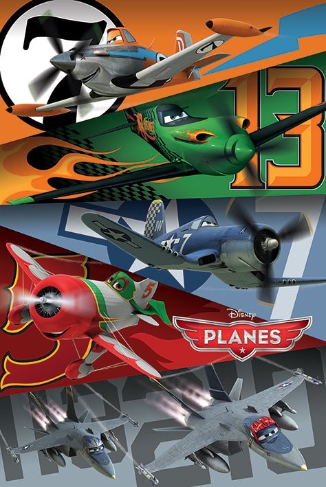 Poster Flygplan - Colours and numbers