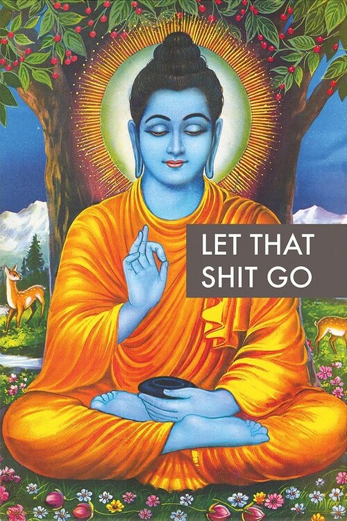 Plakát, Obraz - Buddha - Let that Shit Go, 61x91.5 cm