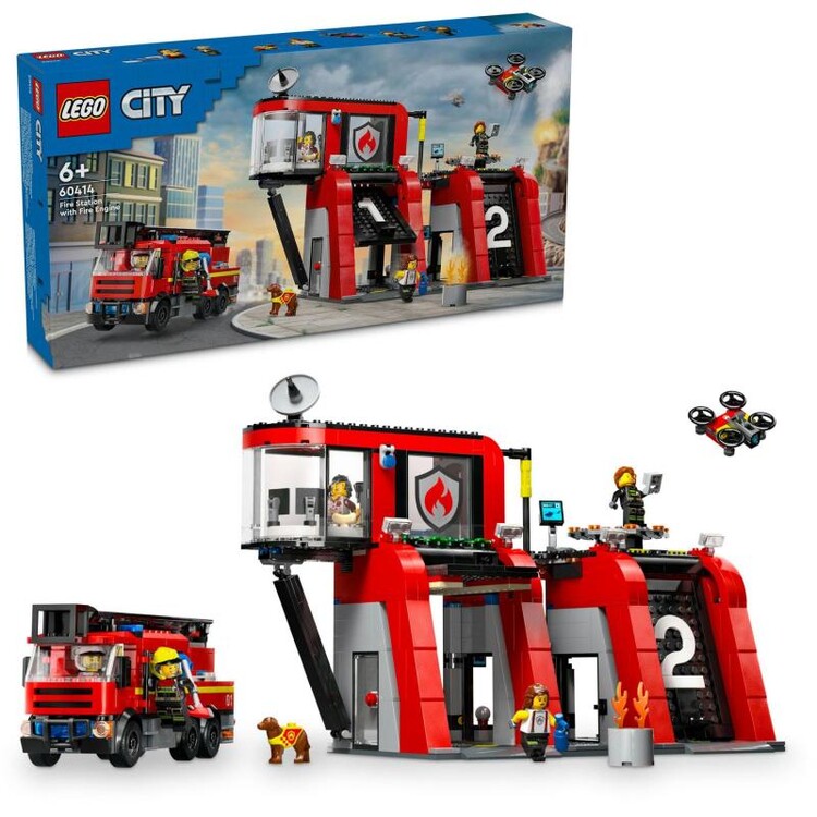 LEGO City - Hasičská stanice s hasičským vozem 60414