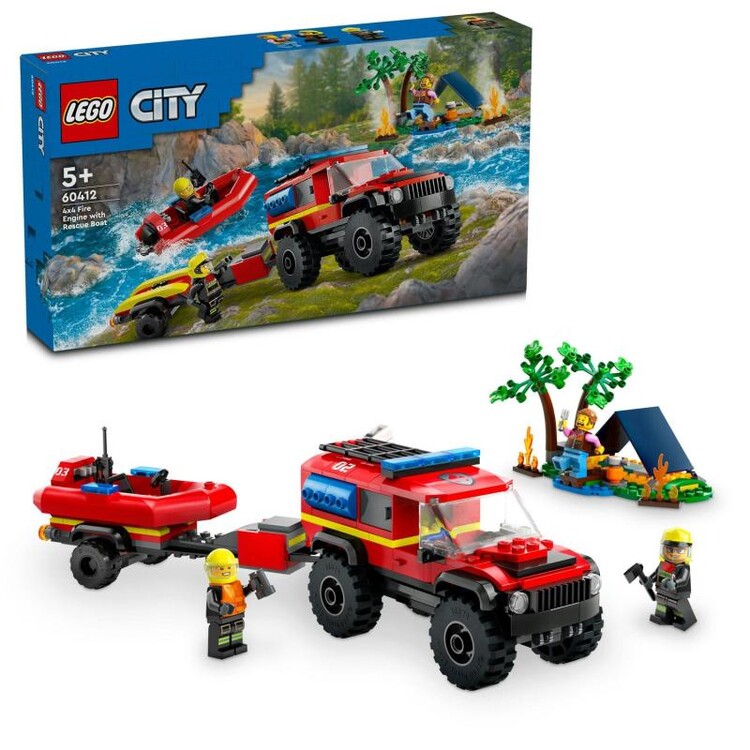 LEGO City - Hasičský vůz 4x4 a záchranný člun 60412