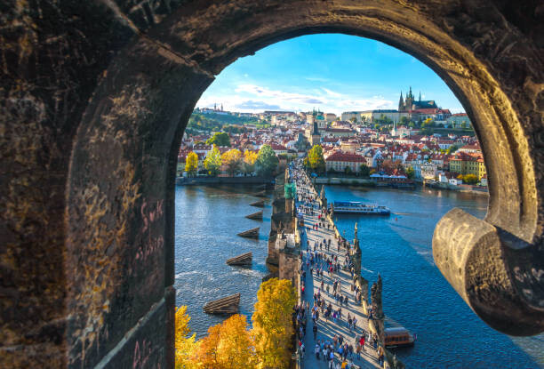 Levně Plakát, Obraz - Charles Bridge, Prague, Lichtwolke, 40 × 26.7 cm