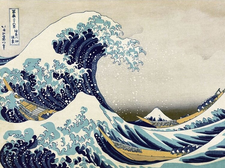 Levně Umělecký tisk Hokusai - Great Wave of Kanagawa, Katsushika Hokusai, 40 × 30 cm
