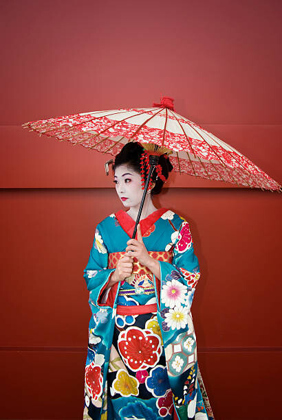 Levně Plakát, Obraz - Maiko Holding Parasol, Yossan, 26.7 × 40 cm