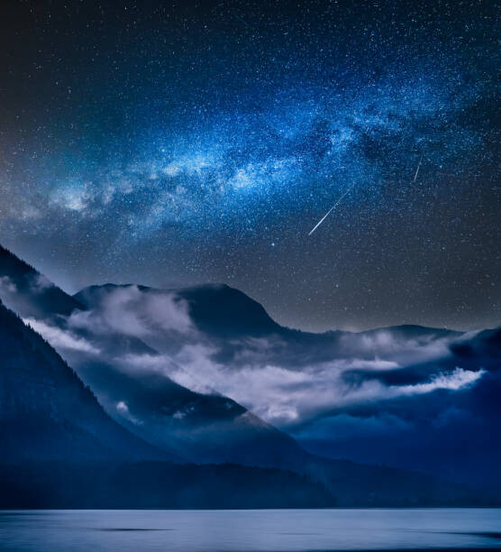 Levně Plakát, Obraz - Milky way over fogged mountains in the morning, Shaiith, 40 × 40 cm