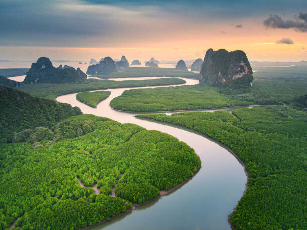 Umělecká fotografie Beautiful landscape Phangnga bay, unseen view, Jackyenjoyphotography, (40 x 30 cm)