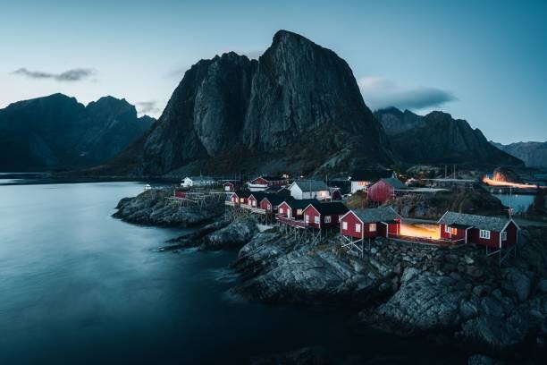 Levně Plakát, Obraz - Twilight sky over Lofoten island in, Wirestock, 40 × 26.7 cm