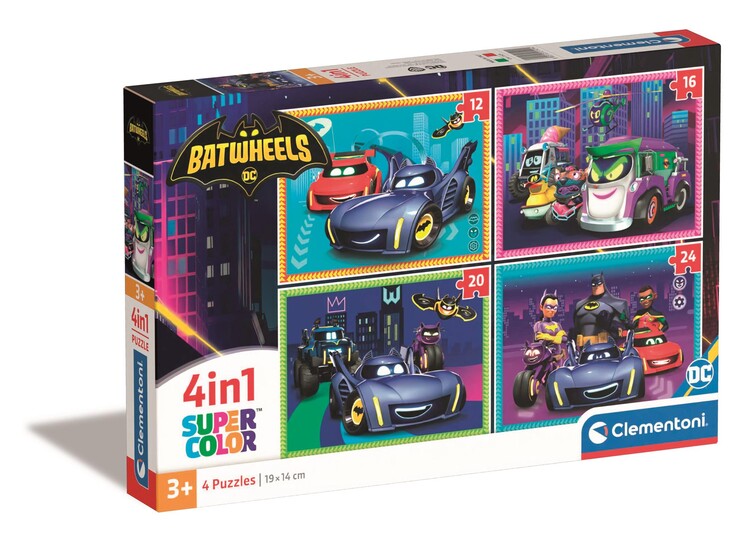 Puzzle Batman - Batwheels, 12 + 16 + 20 + 4 ks