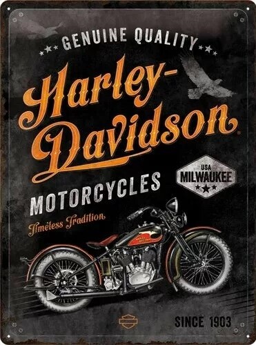 Plechová cedule Harley-Davidson - Timeless Tradition, 30x40 cm