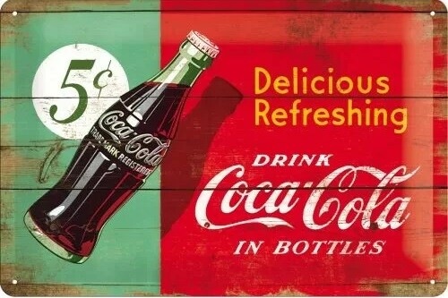 Metalskilt Coca-Cola - Delicious Refreshing