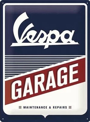 Metallschild Vespa Garage